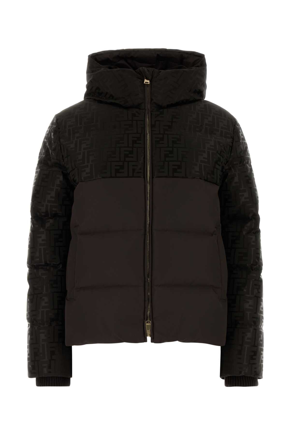 Dark Brown Cotton Blend Down Jacket Brown-25 Piumini
