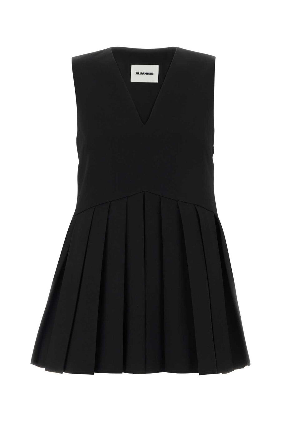 Jil Sander Exterior: 100% Virgin wool bodysuit in black