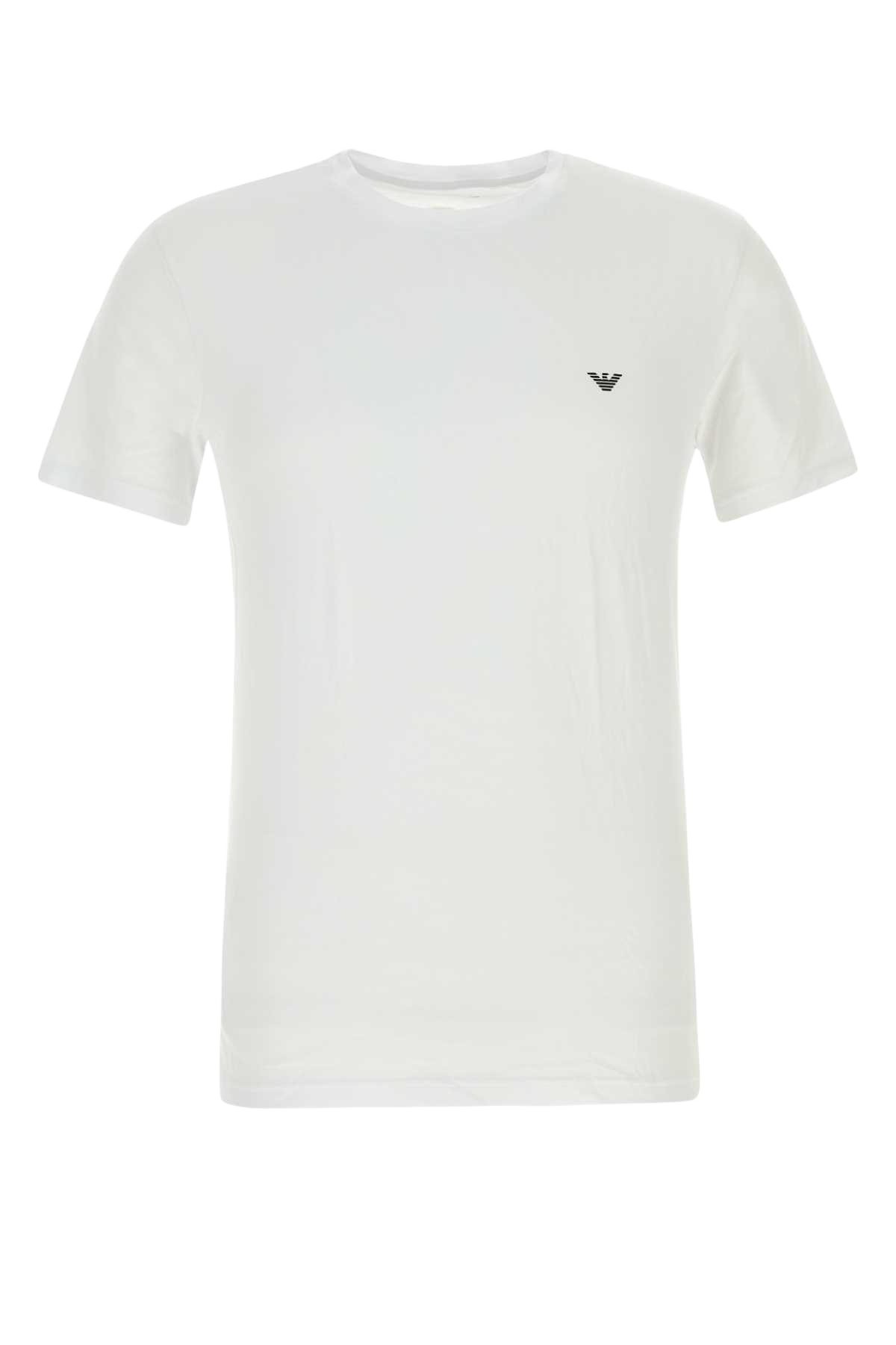White Stretch Cotton T-Shirt Exterior: Elastane Intimo