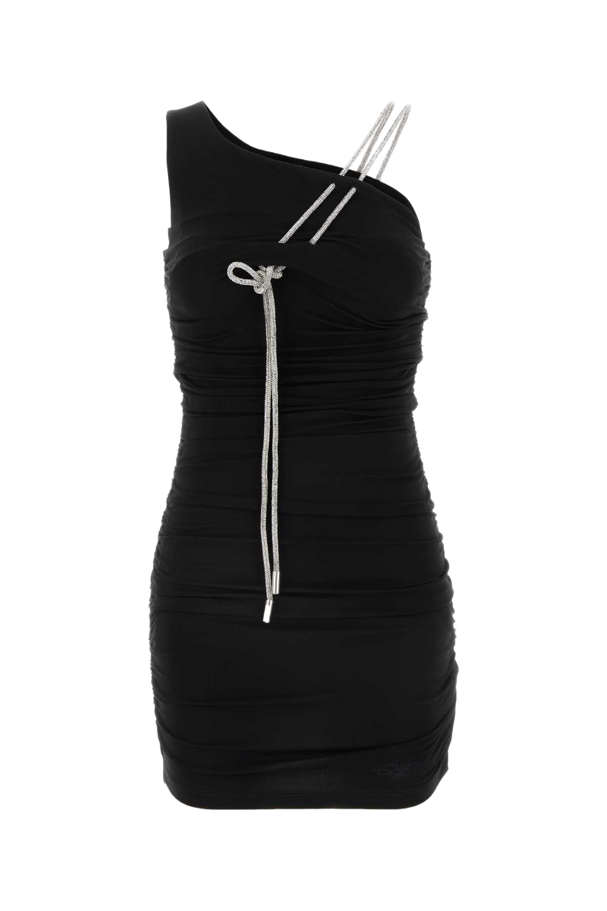 Black Stretch Viscose Mini Dress Blackbl Exterior: Elastane Abiti