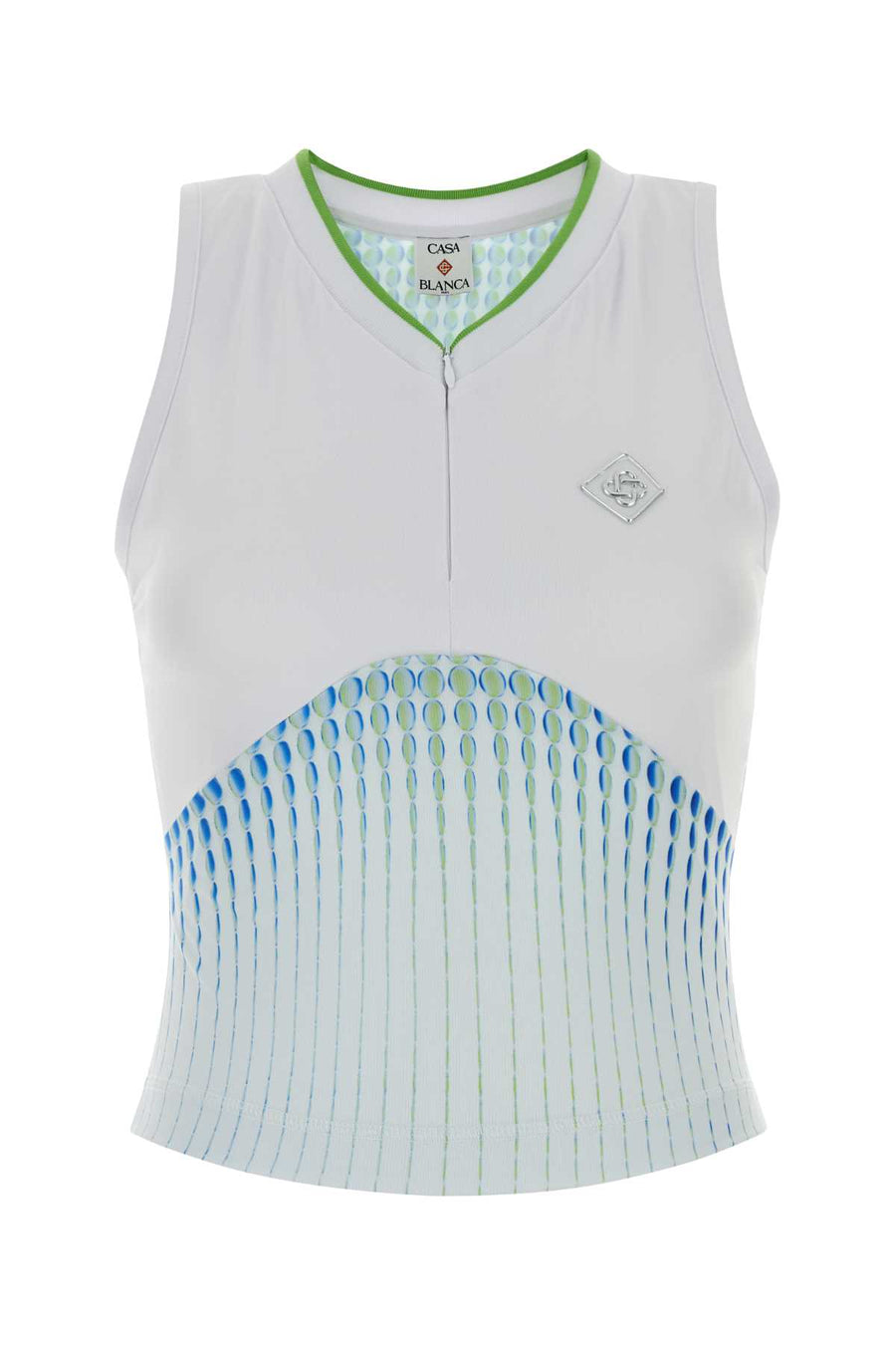 Casablanca Printed 76% Polyester 24% Elastane tank top in white