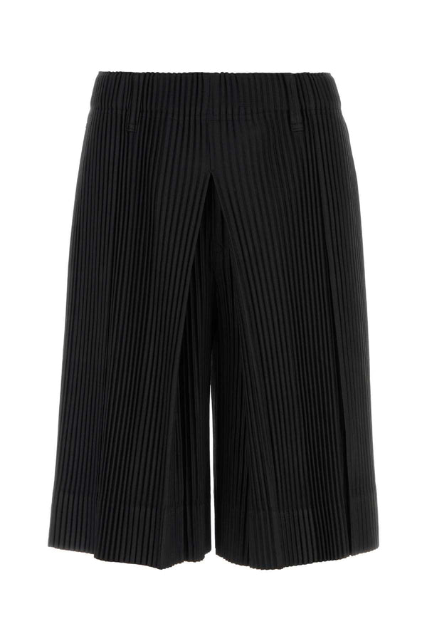 Homme Plisse' Issey Miyake Pleats 100% Polyester bermuda shorts in black
