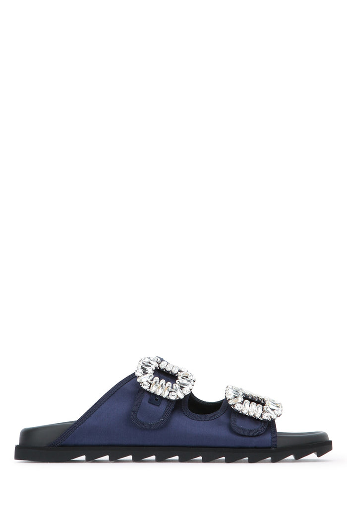 Slidy Viv Strass Bordo Gros Mule Indigo Cotton / Sole: Rubber Slippers