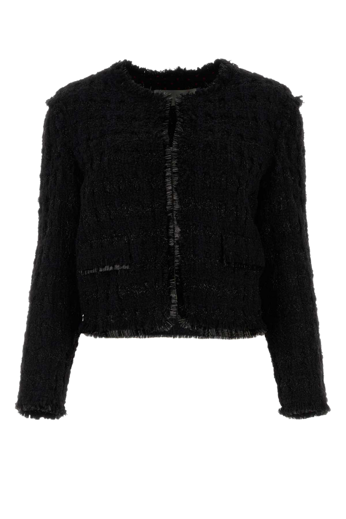 Black Tweed Blazer 001 Giacche E Gilet