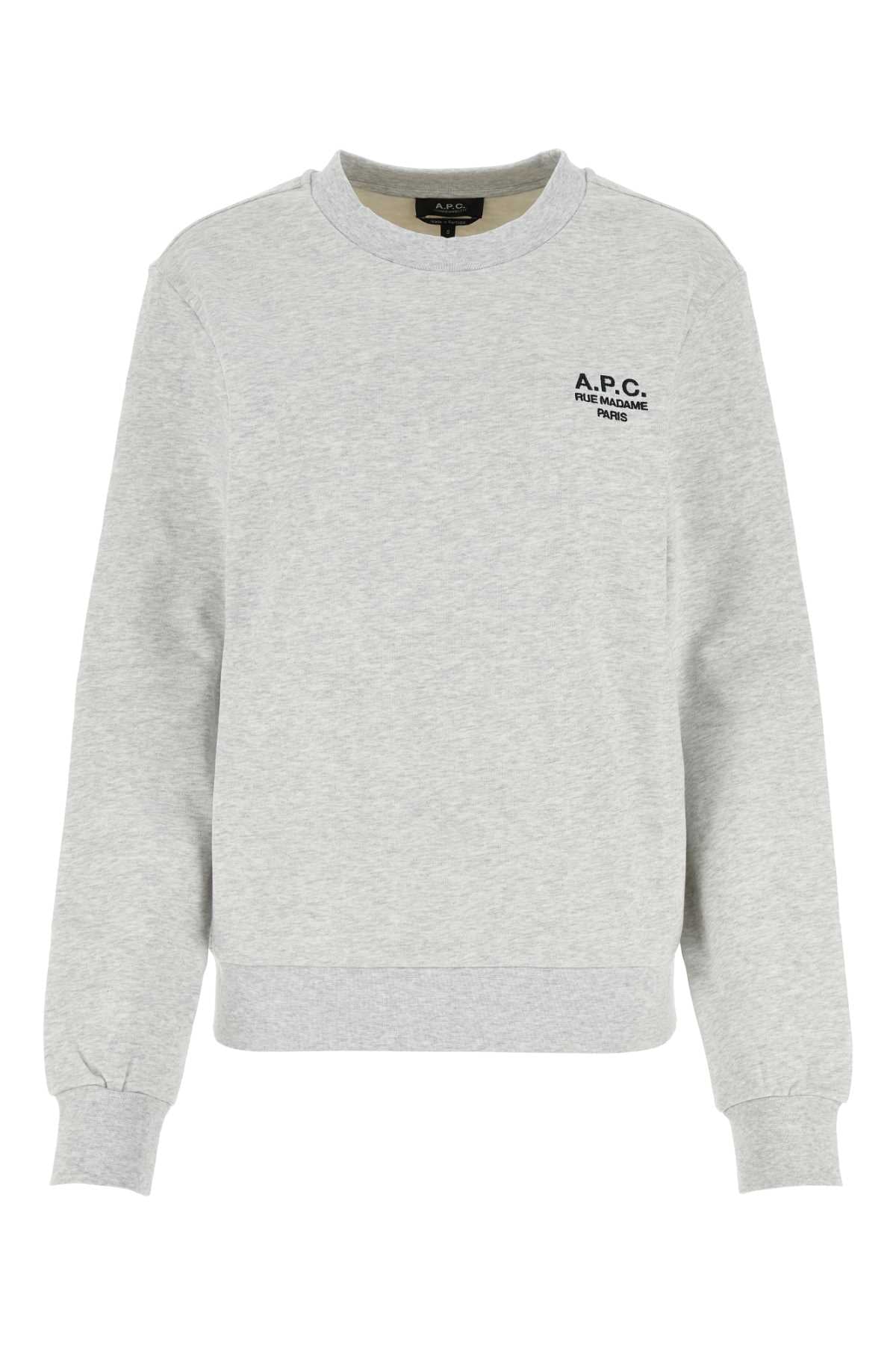 Melange Light Grey Stretch Cotton Sweatshirt Grischinenoir Coton Biologique Felpe