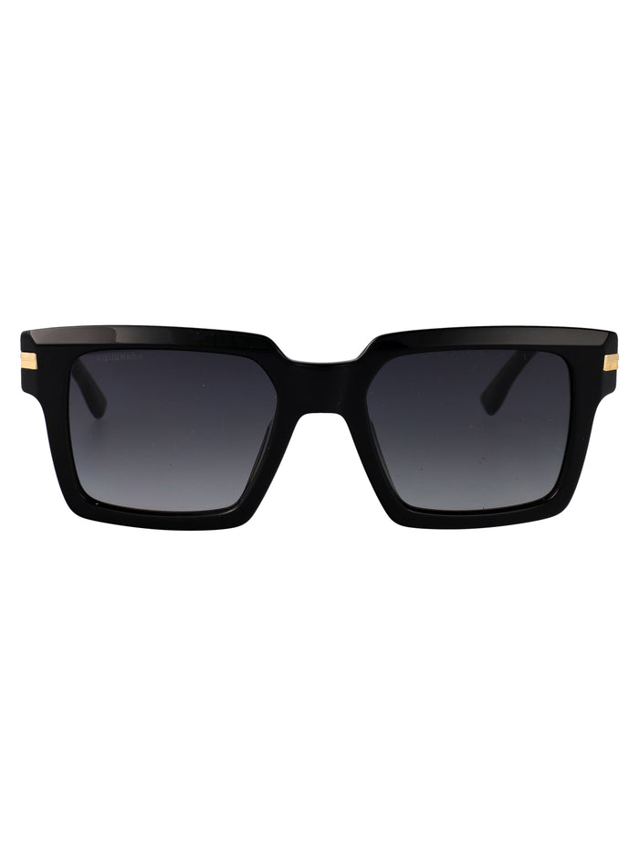 D2 0161-G-S Black Acetate Sunglasses