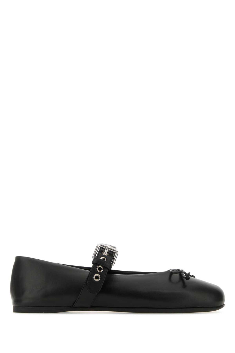Miu Miu 100% Vitello leather ballet flat in black