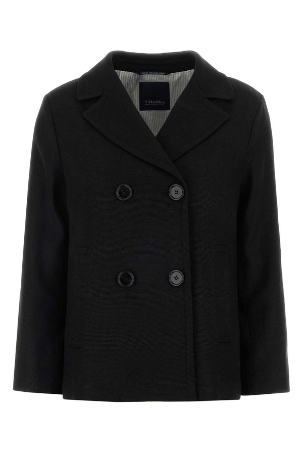 S Maxmara Exterior: 86% Linen 13% Cotton 1% Elastane blazer in black