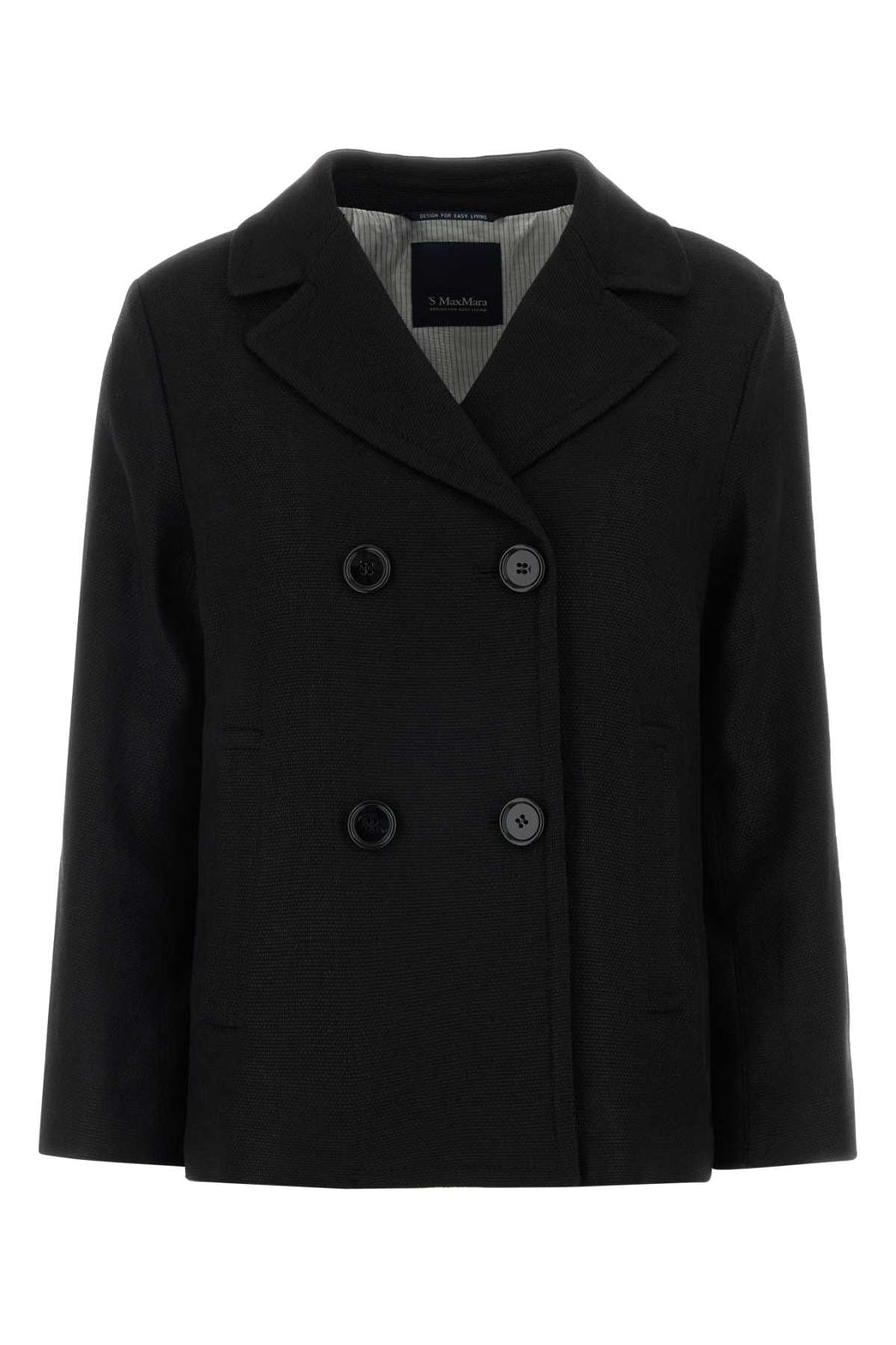 S Maxmara Exterior: 86% Linen 13% Cotton 1% Elastane blazer in black