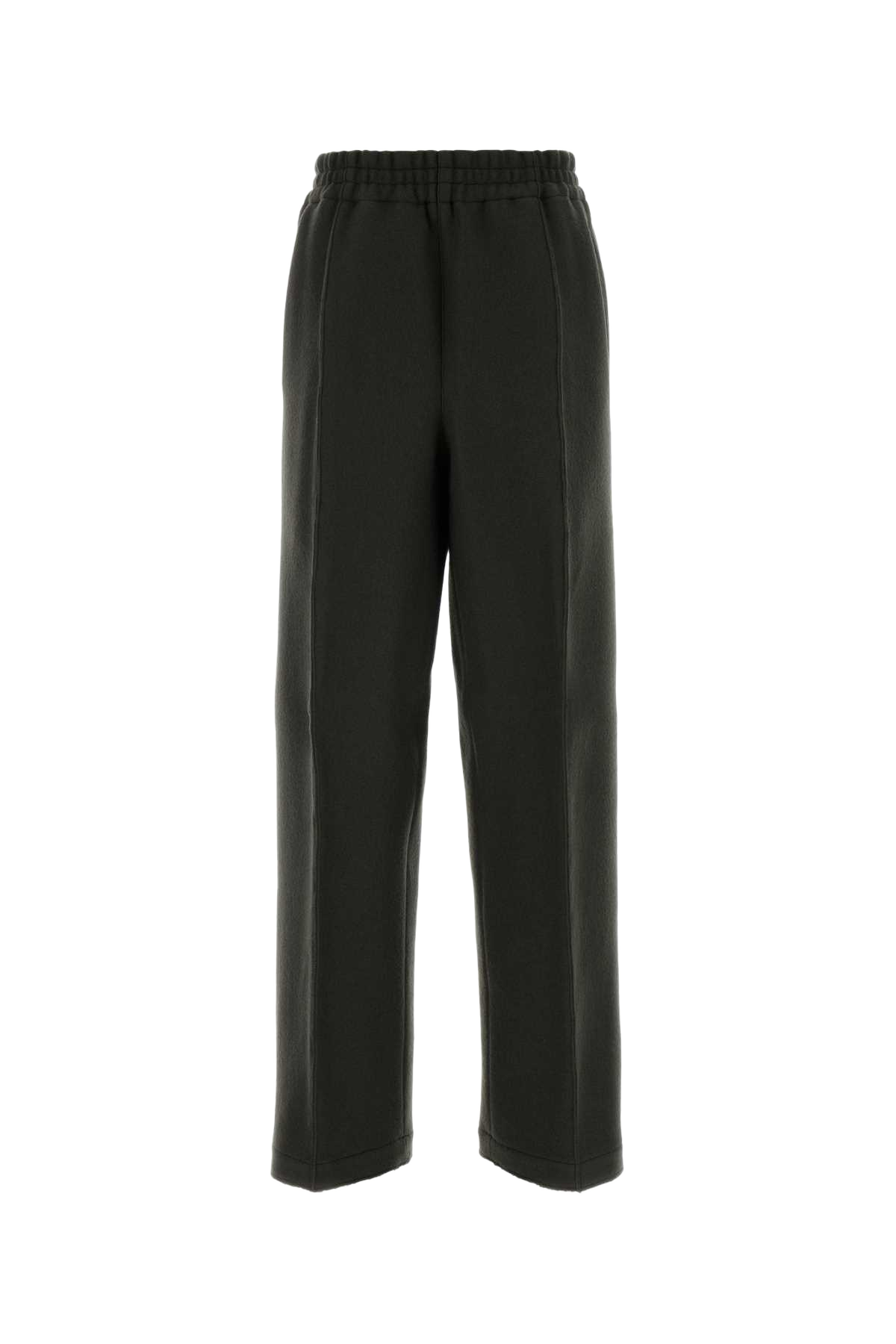 Charcoal Wool Wide-Leg Pant Anthracite Exterior: Virgin Pantaloni