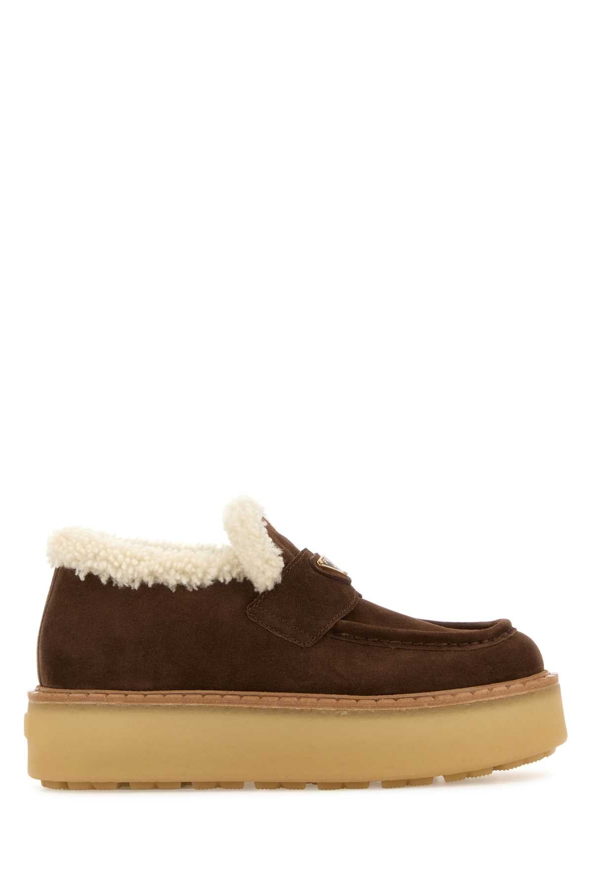 Brown Suede Loafers Cacao Vitello-ovisariesaries Mocassini
