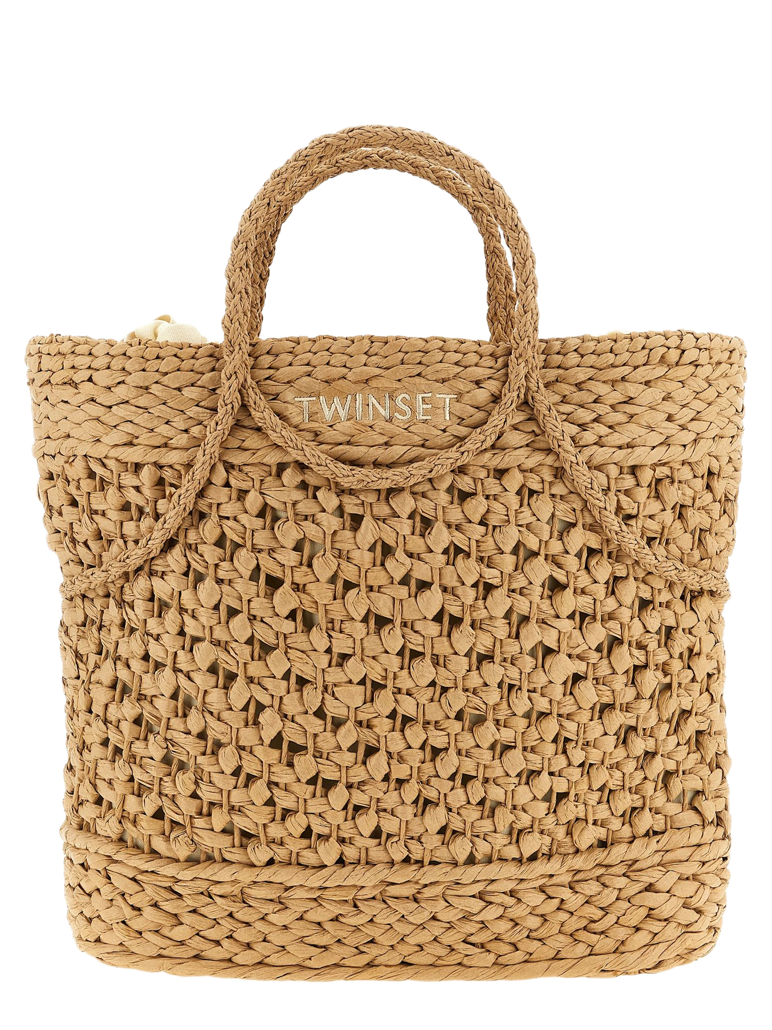 Straw shopping bag Beige More Tote