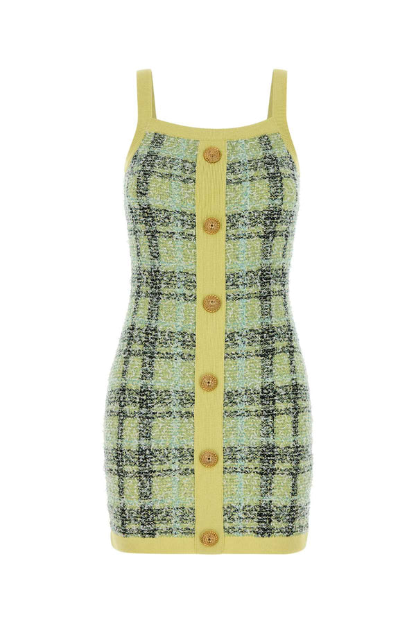 Balmain Straps 53% Viscose dress in yellow