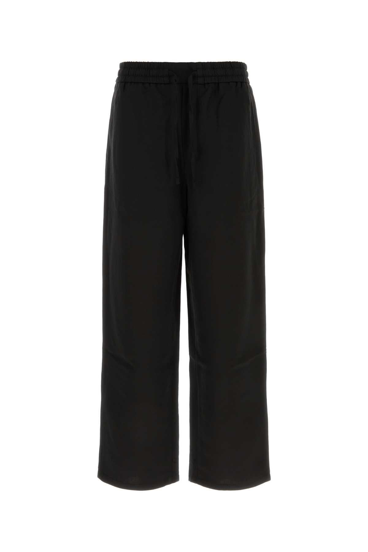 Noir Exterior: Viscose Linen Pantaloni
