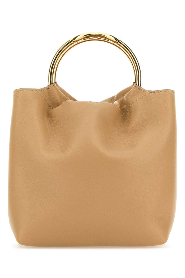 Valentino Garavani Exterior: 100% Leather bucket bag in beige