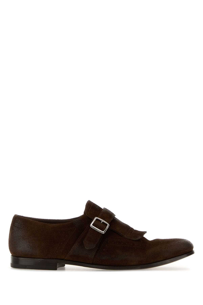 Brown Suede Shanghai Lace-Up Shoes Sigar Scarpe Stringate