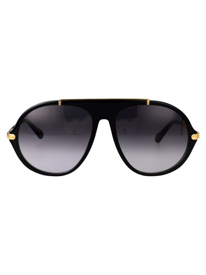 Black-gold-grey Acetate Sunglasses