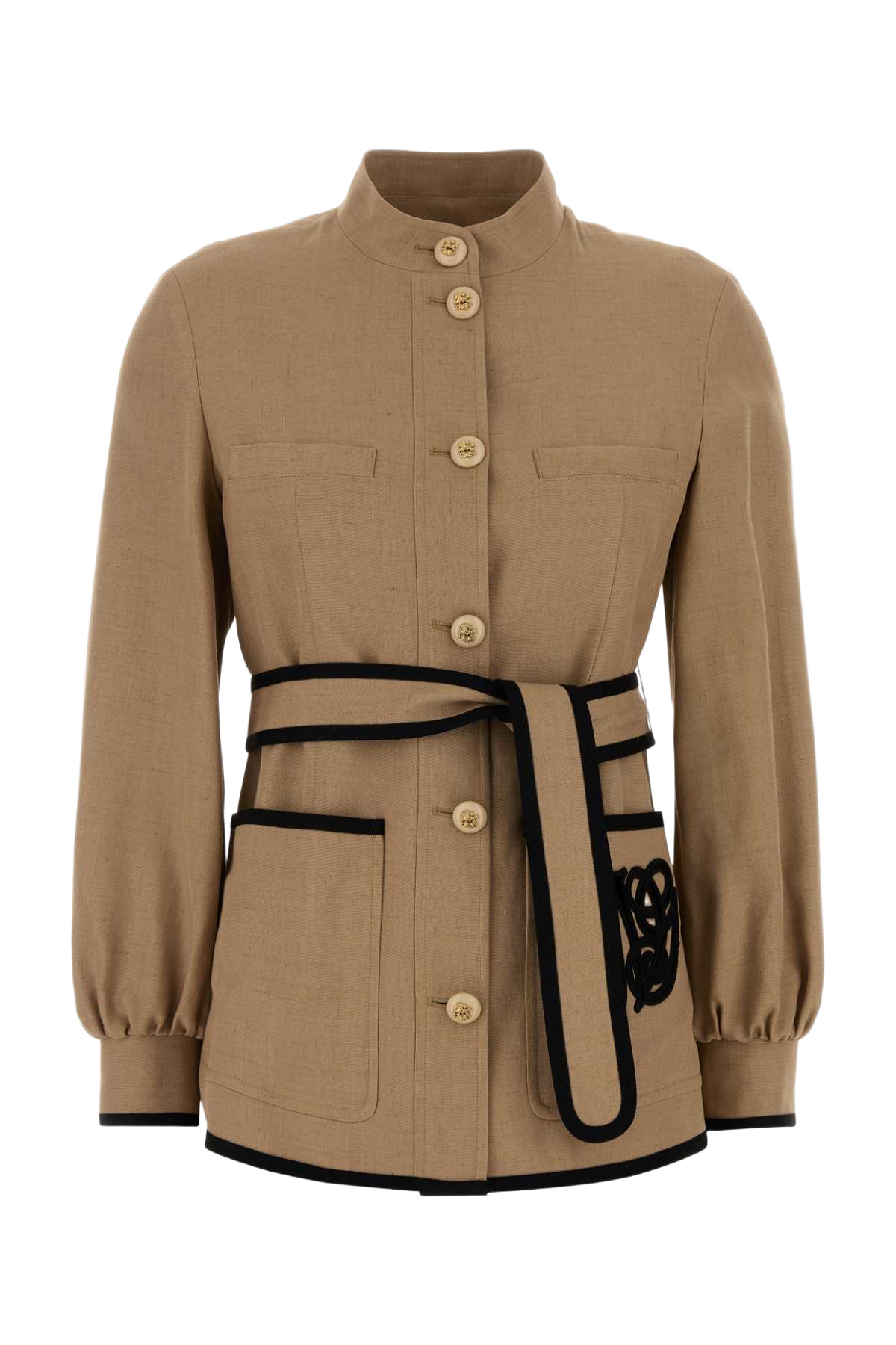 Beige Viscose Blend Blazer Giacche E Gilet