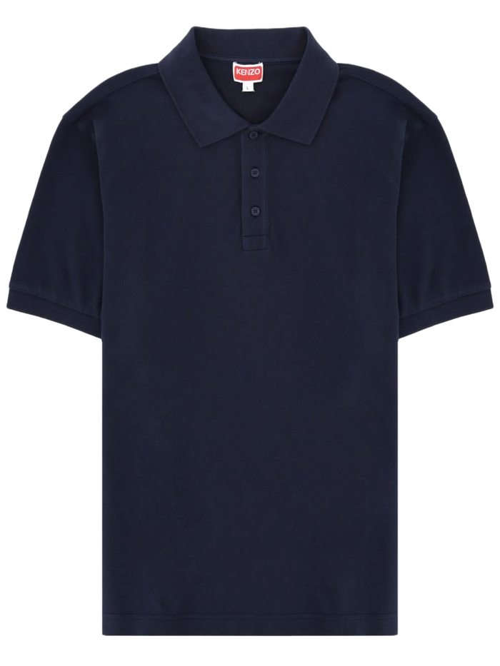 Boke Flower Polo Shirt Blue Cotton