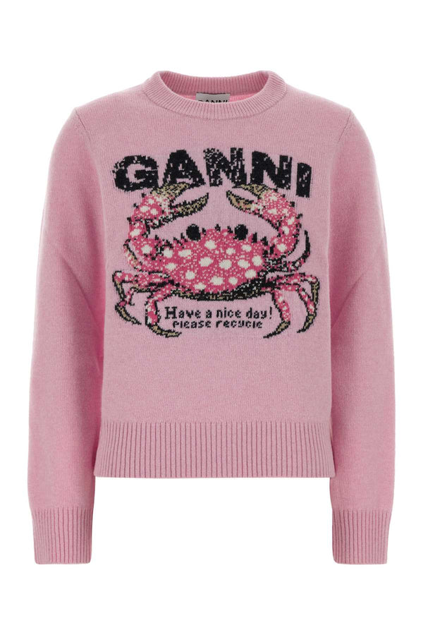 Ganni Wool 45% Wool sweater in pink