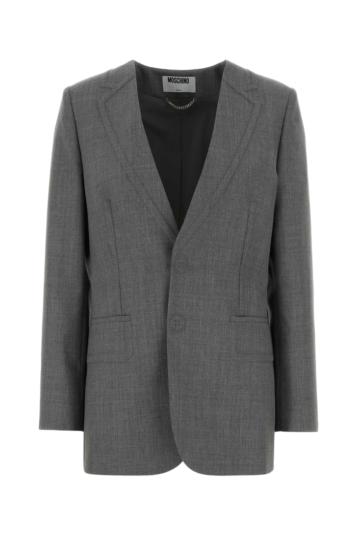 Grey Wool Blazer Grigio Giacche E Gilet