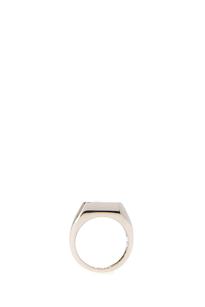 Silver Metal Carlo Ring Platinumblackcz Anelli