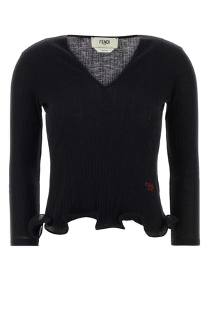 Fendi 100% Virgin wool sweater in black