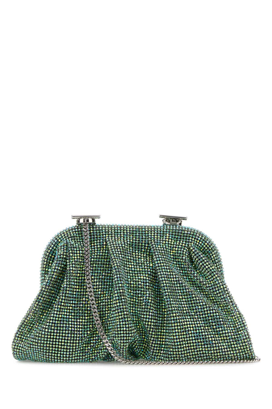 Embellished Fabric Small Venus Clutch Fantasygreen
