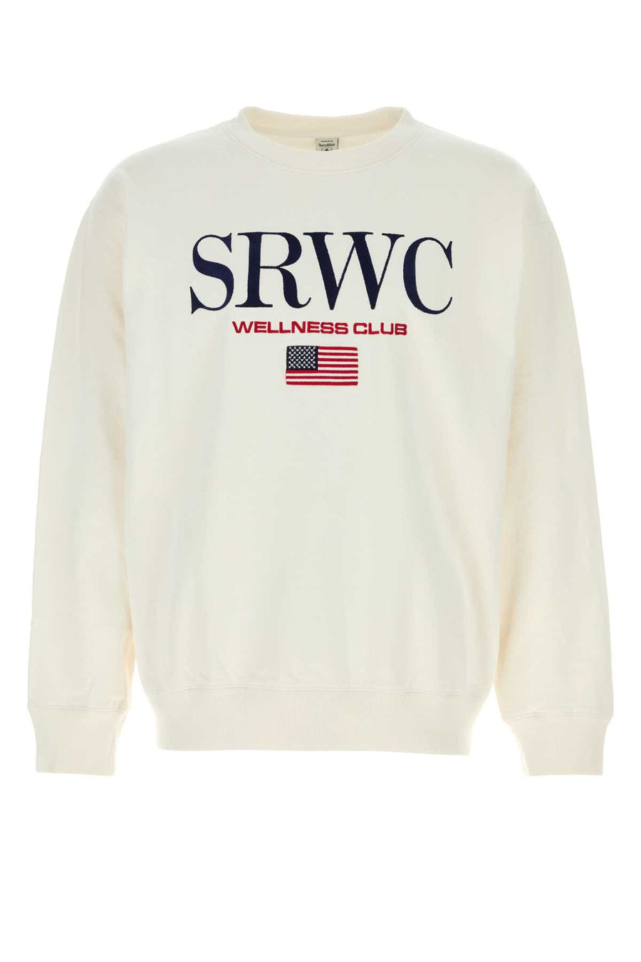 Sporty & Rich Embroidered 100% Cotton sweatshirt in white