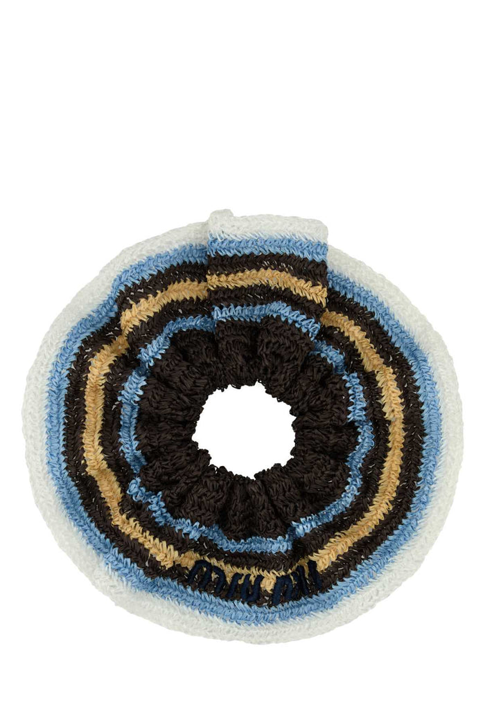 Embroidered Rafia Scrunchie Cacaocelestenat Cappelli E Fasce Per Capelli