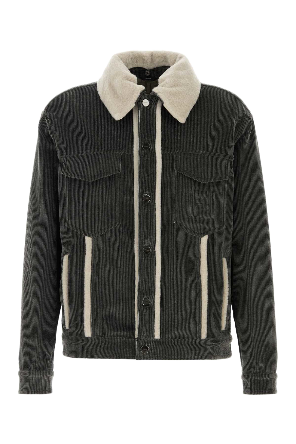 Dark Grey Velvet Jacket Ardesia Exterior: Cotton Giacche E Gilet