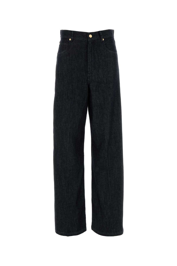 S Maxmara 93% Cotton 7% Kapok trousers in navy