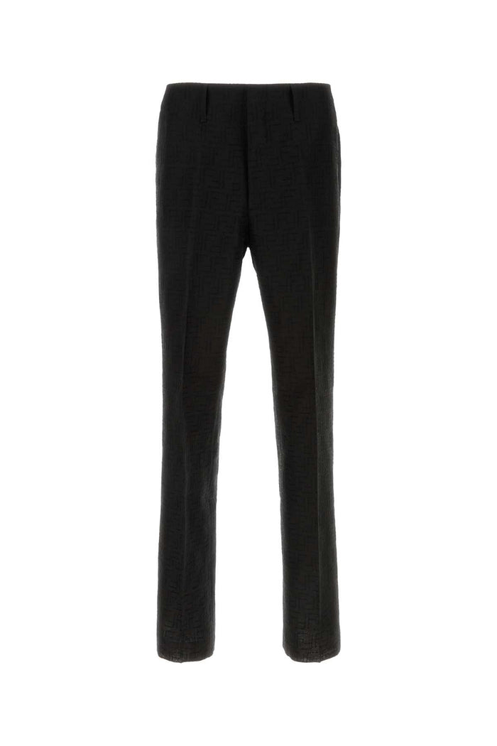 Black Linen Blend Pant Nero Exterior: Cotton Pantaloni