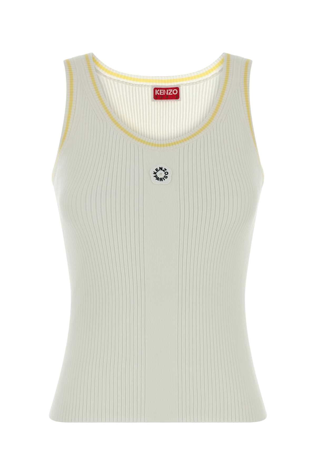 White Viscose Blend Tank Top Offwhite Exterior: Polyester Maglie