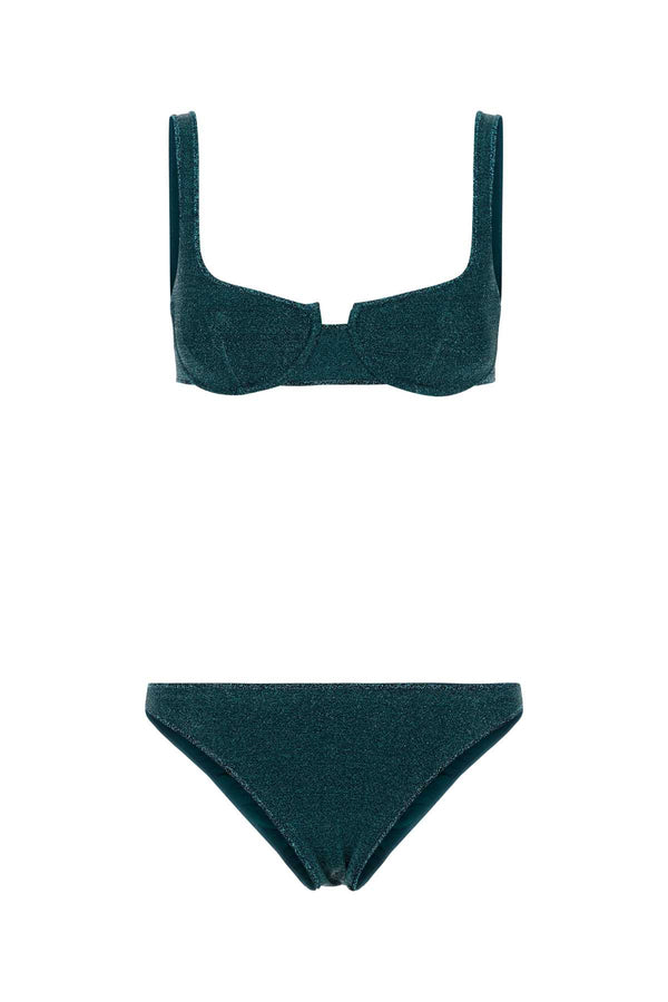 Oseree Balconette Exterior: 64% Nylon 36% Metallic fibre; Lining: 82% Nylon 18% Elastane bikini in blue