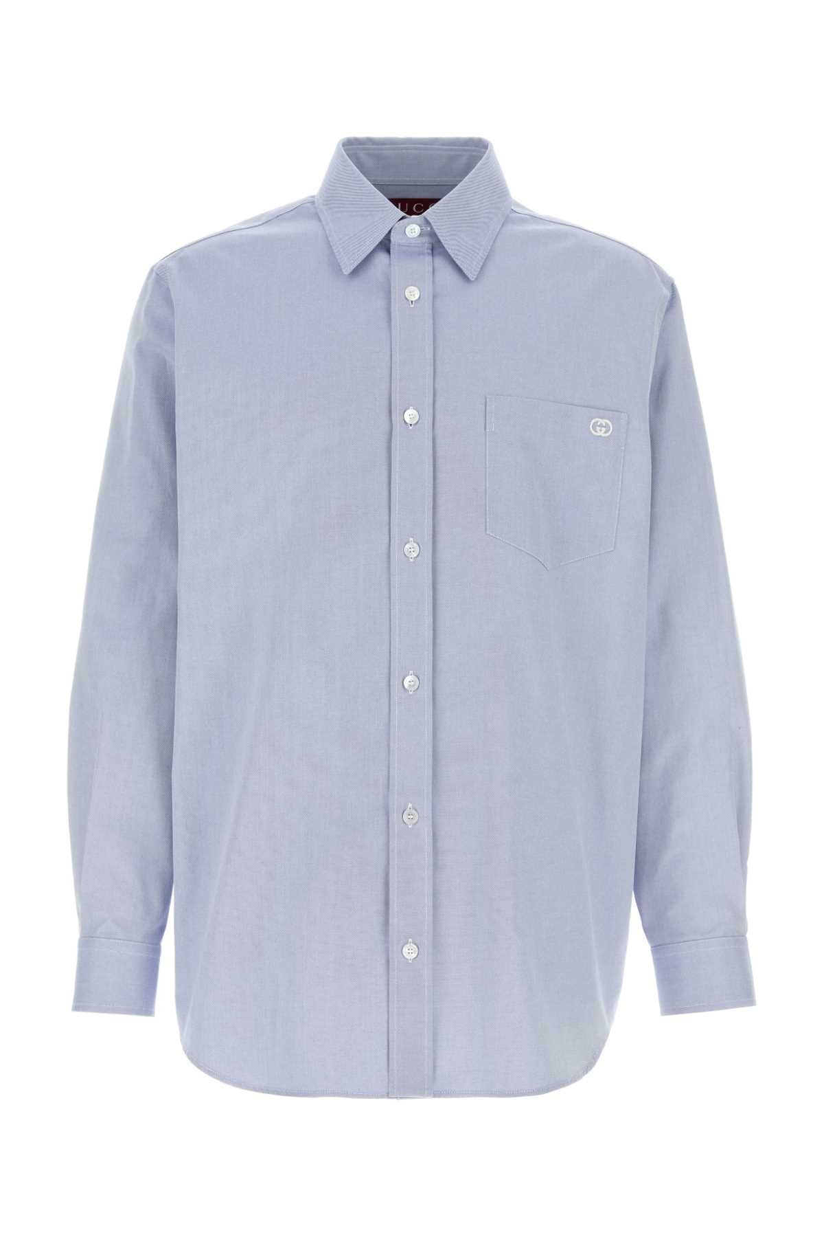 Powder Blue Oxford Shirt Skyblue Exterior: Cotton Camicie