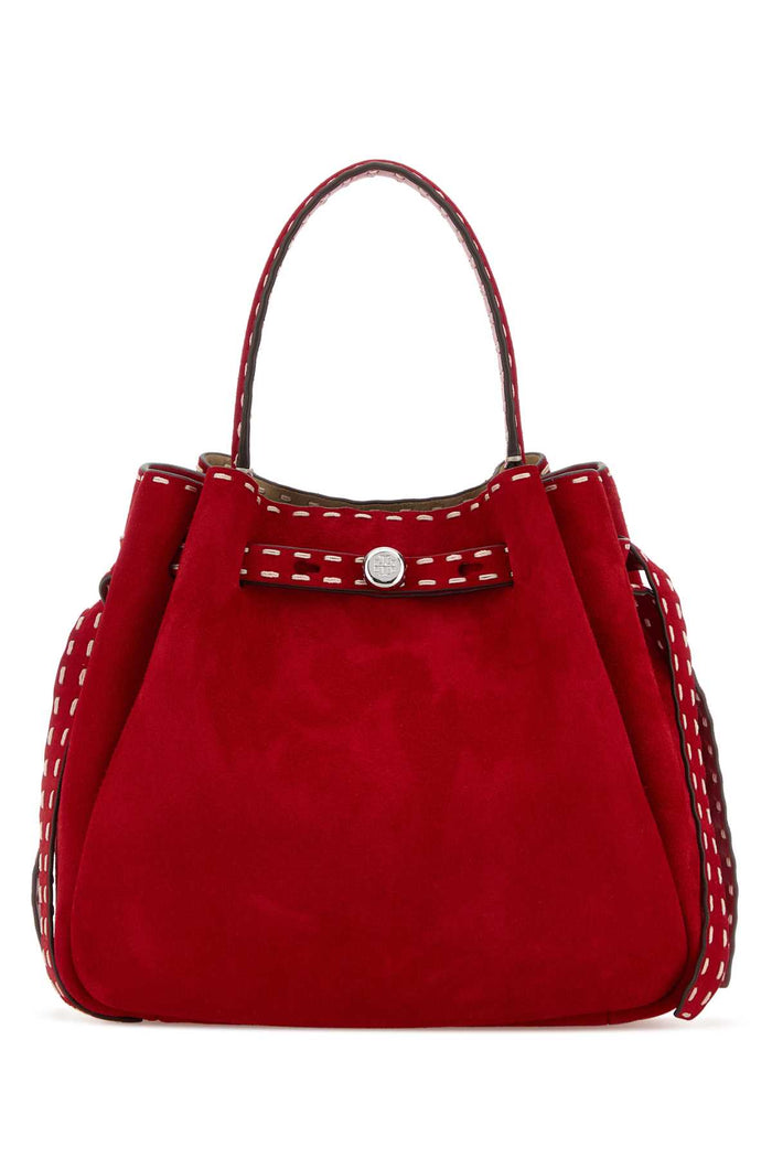 Red Suede Romy Bucket Bag Borse A Tracolla
