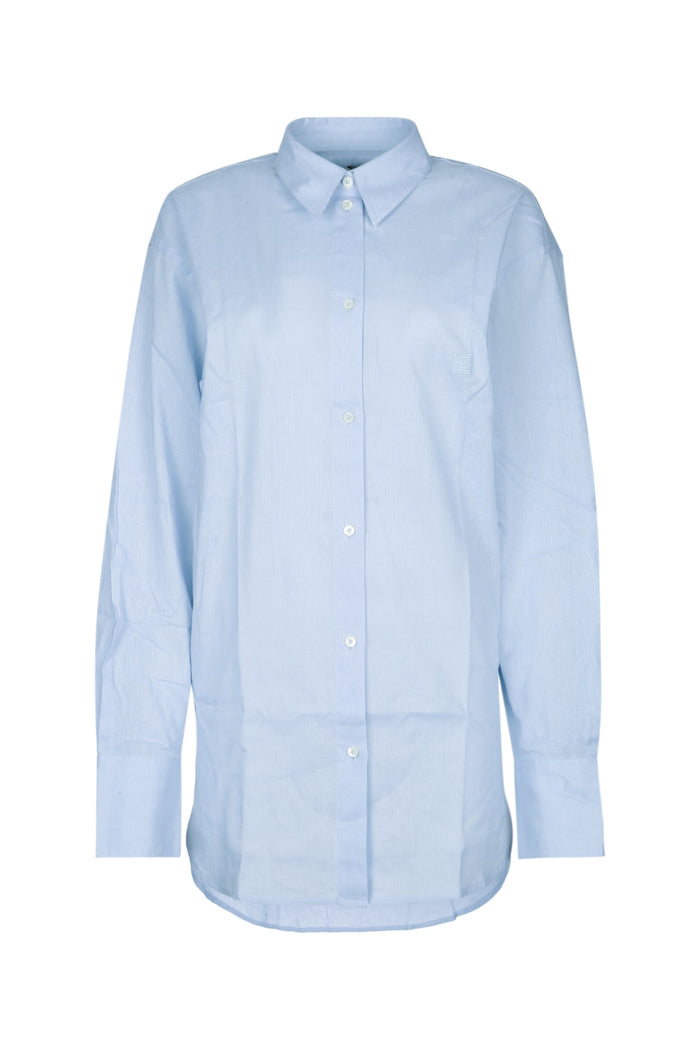 Oversized Summer Shirt Sky Cotton Camicie