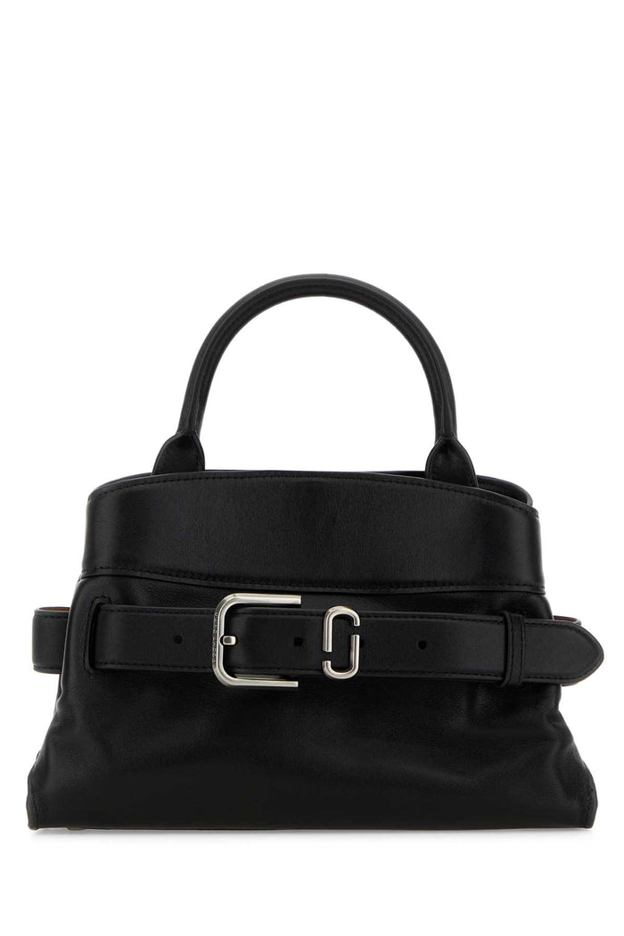 Black Leather Small Satchel Handbag Borse A Mano