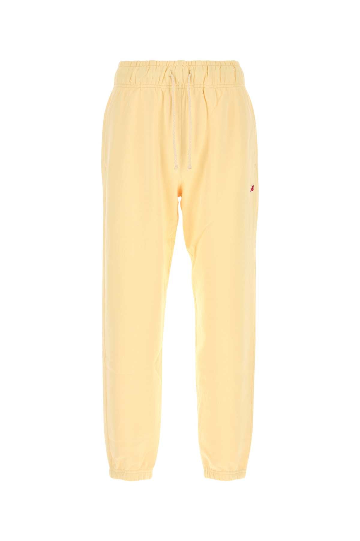 Pastel Yellow Cotton Joggers Calcium Exterior: Pantaloni