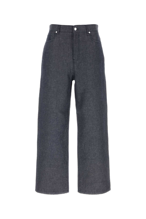 Fendi 55% Linen 44% Cotton 1% Silk jeans in navy