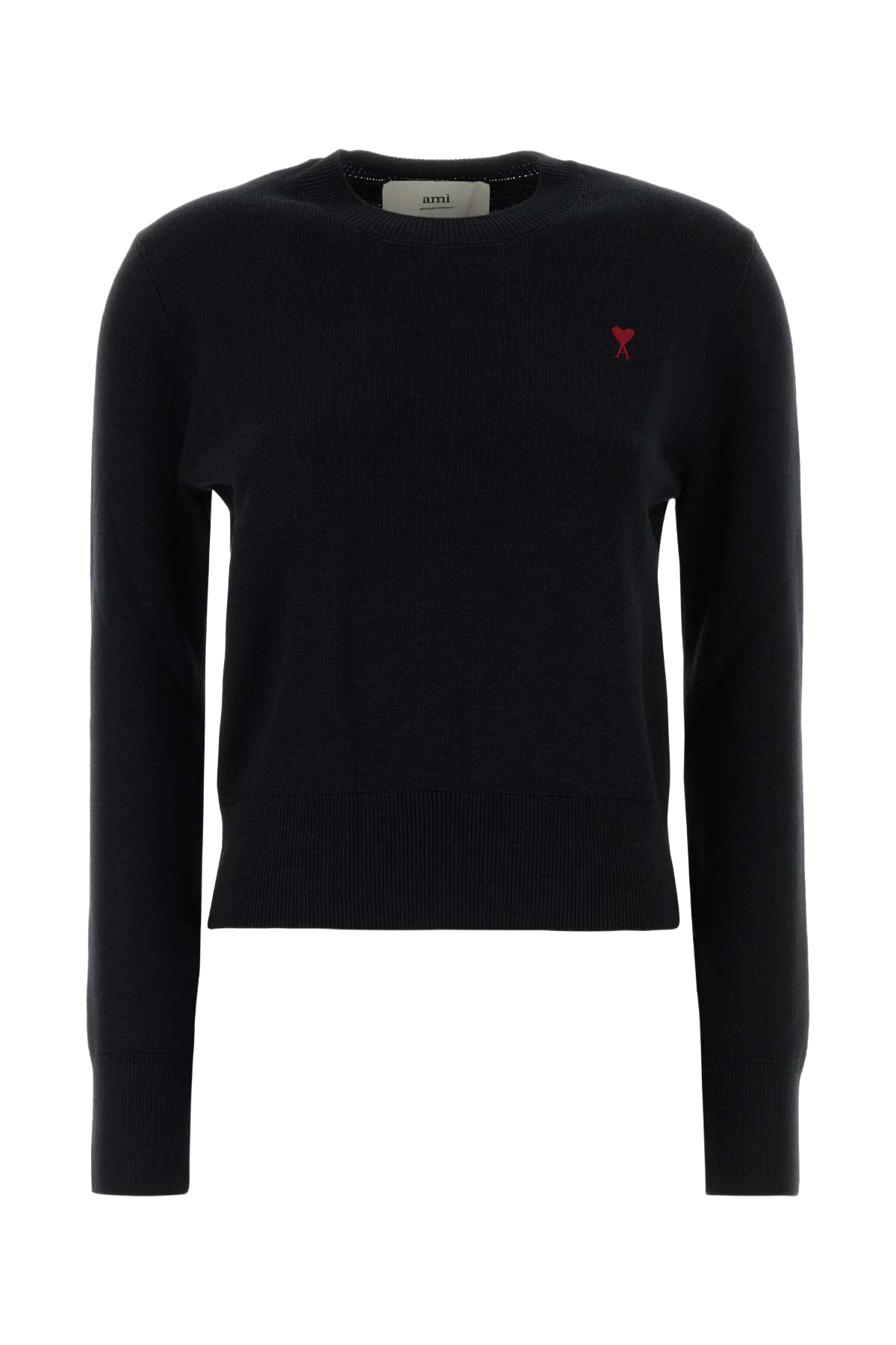 Black Wool Sweater Blackred Exterior: Merino Maglieria