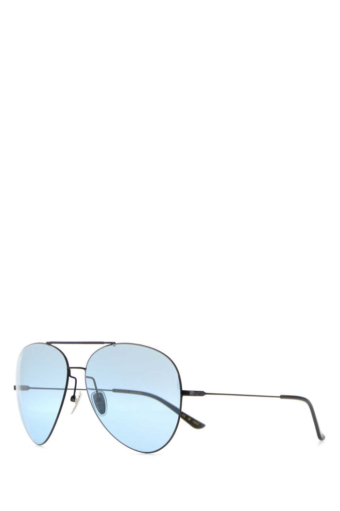 Black Metal Pilot Sunglasses Blackblacklightblu Exterior: Occhiali Da Sole