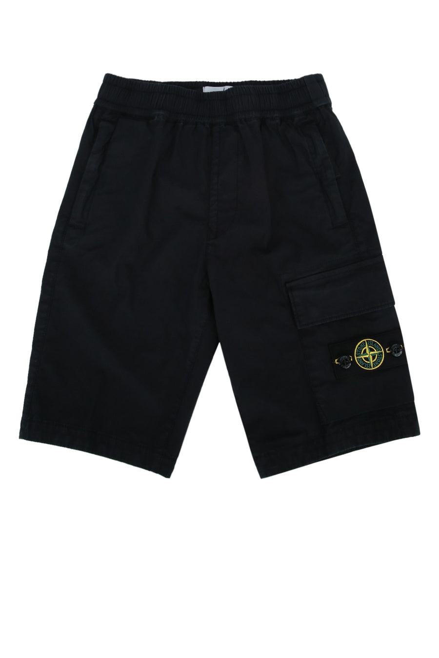 Stone Island Kids 95% Cotton cargo shorts in navy