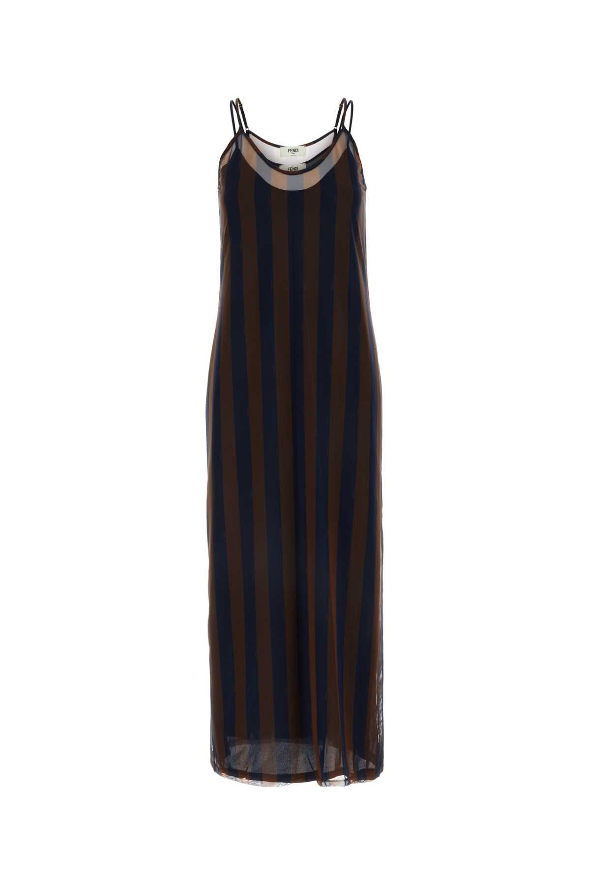 Printed Stretch Tulle Dress Cocoanavy Abiti