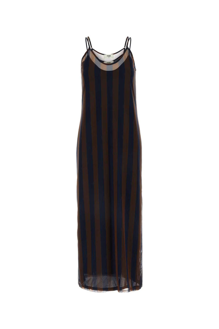 Printed Stretch Tulle Dress Cocoanavy Abiti