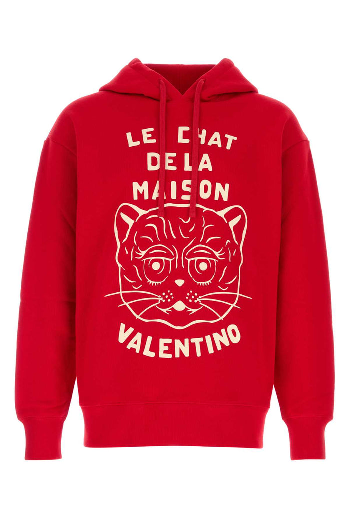 Red Cotton Sweatshirt Raspberryburro Exterior: Felpe