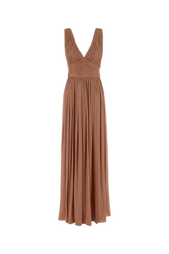 Powder Pink Georgette Anilia Long Dress 2475poudre Exterior: Polyester Abiti Lunghi