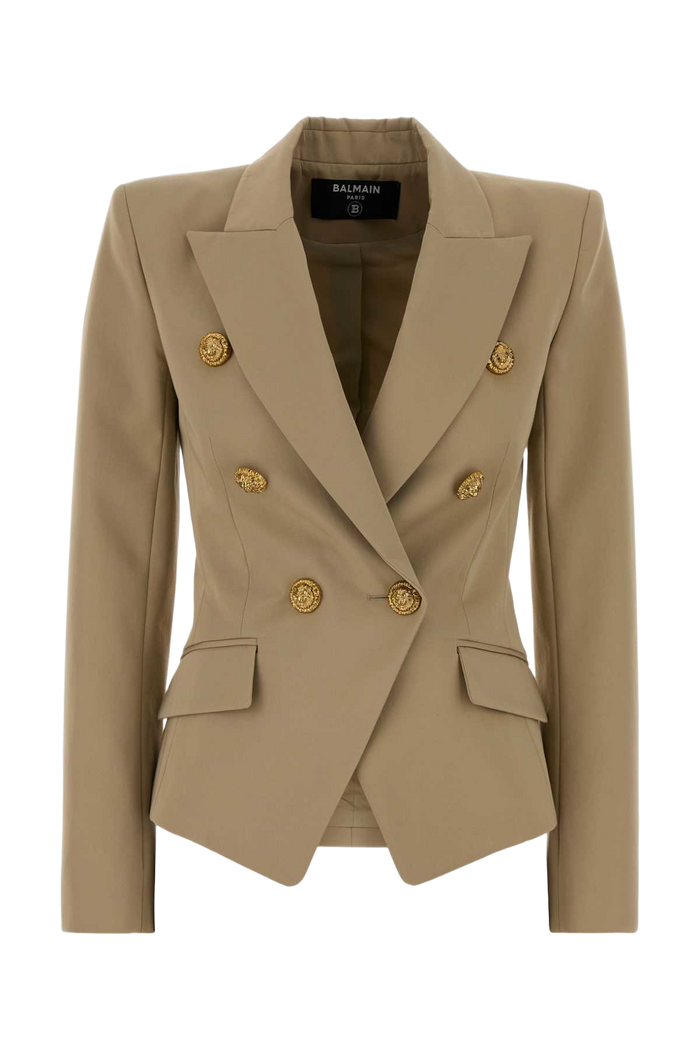 Beige Gabardine Blazer 0an Sable Giacche E Gilet