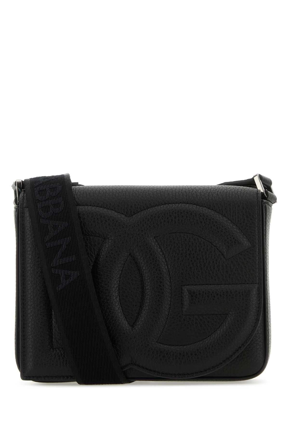 Black Leather Medium Dg Logo Crossbody Bag Nero Borse A Tracolla